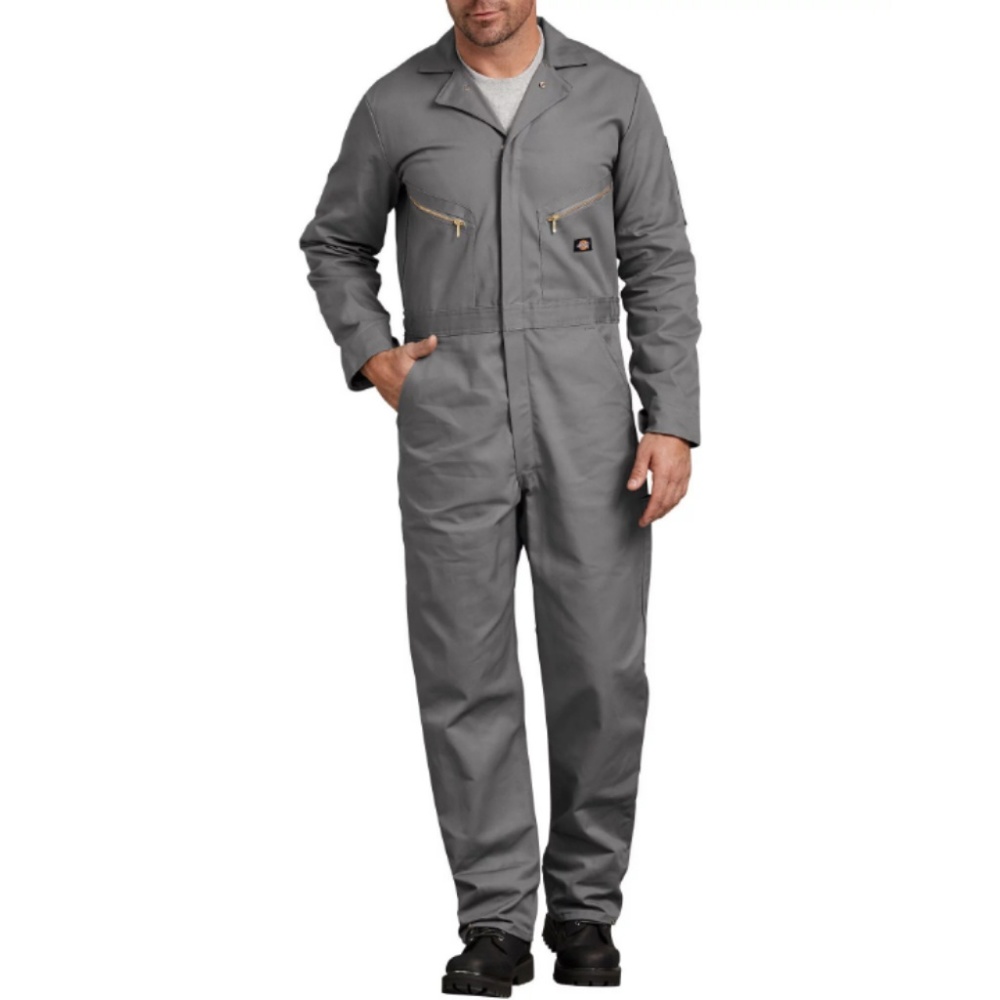 NWT Deluxe Cotton Long Sleeve Coveralls, 4XL Grey
